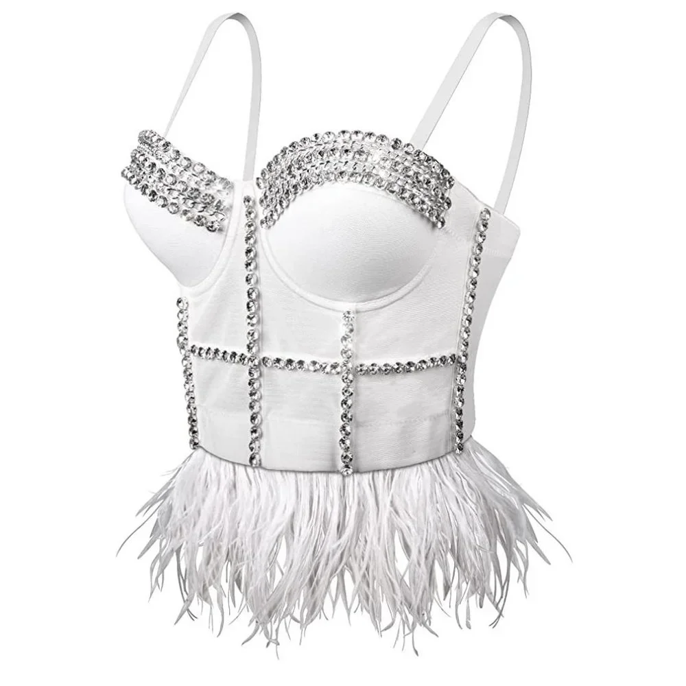 NEW Sparkling Bling Swarovski Crystal Rhinestone Bustier Bra Top + FREE … - Picture 2 of 9